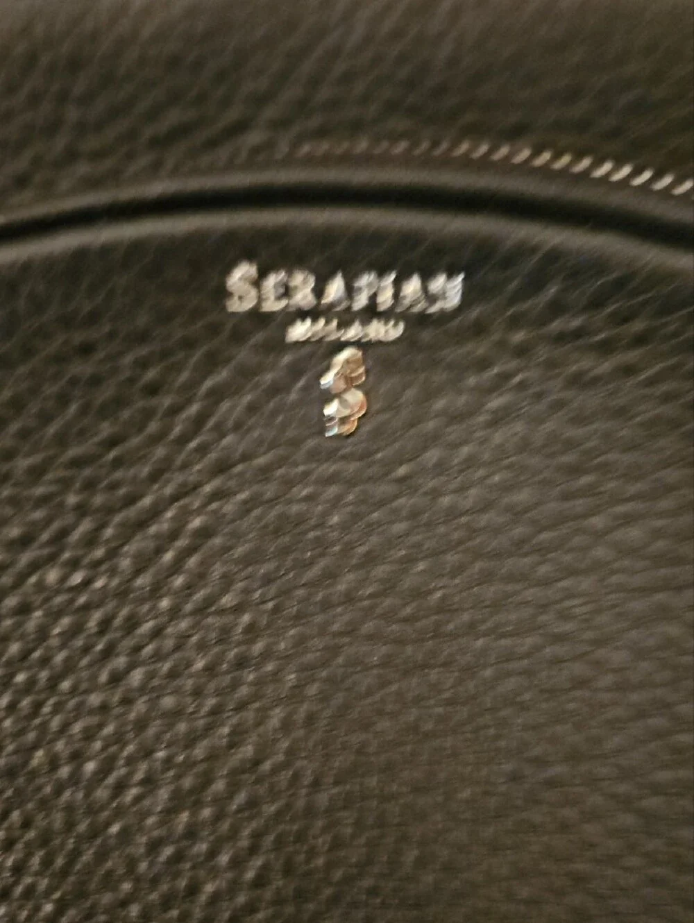 Serapian Black Pebbled Leather Backpack
